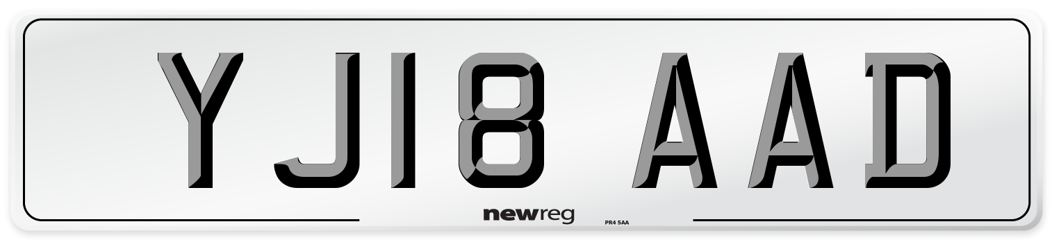 YJ18 AAD Number Plate from New Reg